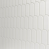 Festival White Scallop Porcelain Mosaic Tile - 13 x 13 Inches, High Gloss Finish, Durable Porcelain