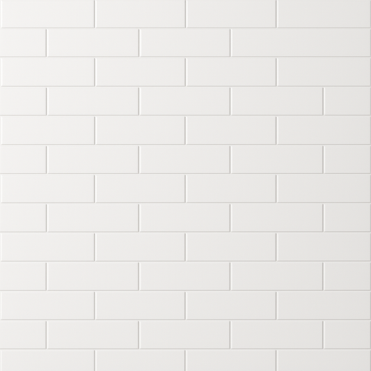 Canvas Glossy White Porcelain Tile - 2 x 6