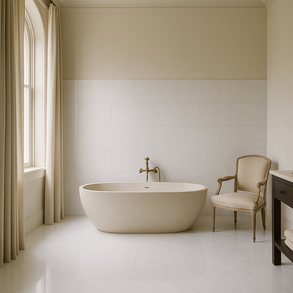Adessi Everest White Polished Porcelain Tile 12 x 24