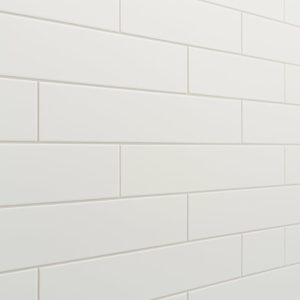 Canvas Meringue Matte Ceramic Tile - 4 x 16 Inches
