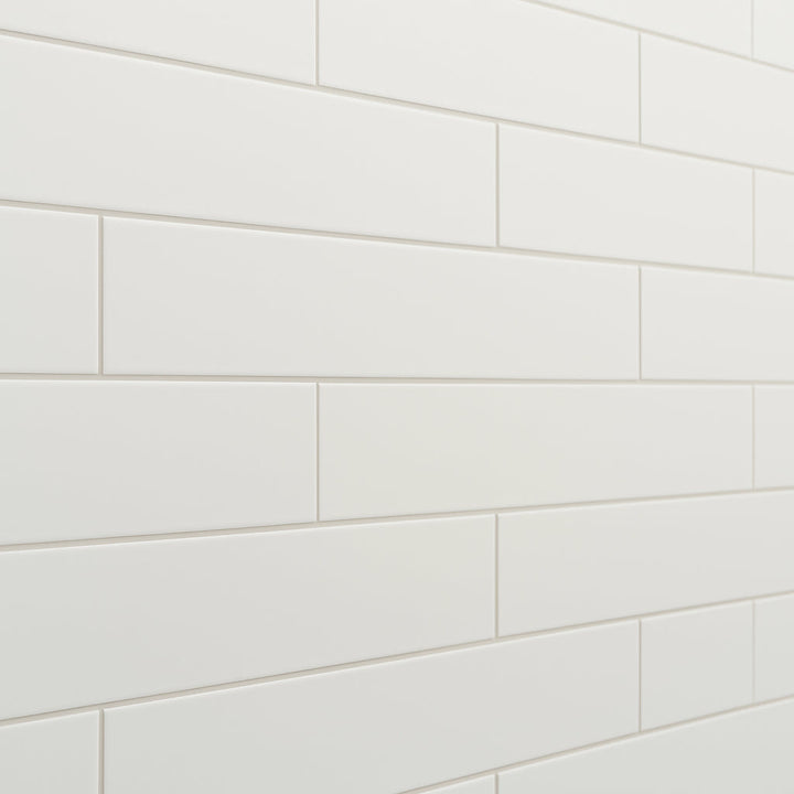 Canvas Meringue Matte Ceramic Tile - 4 x 16 Inches