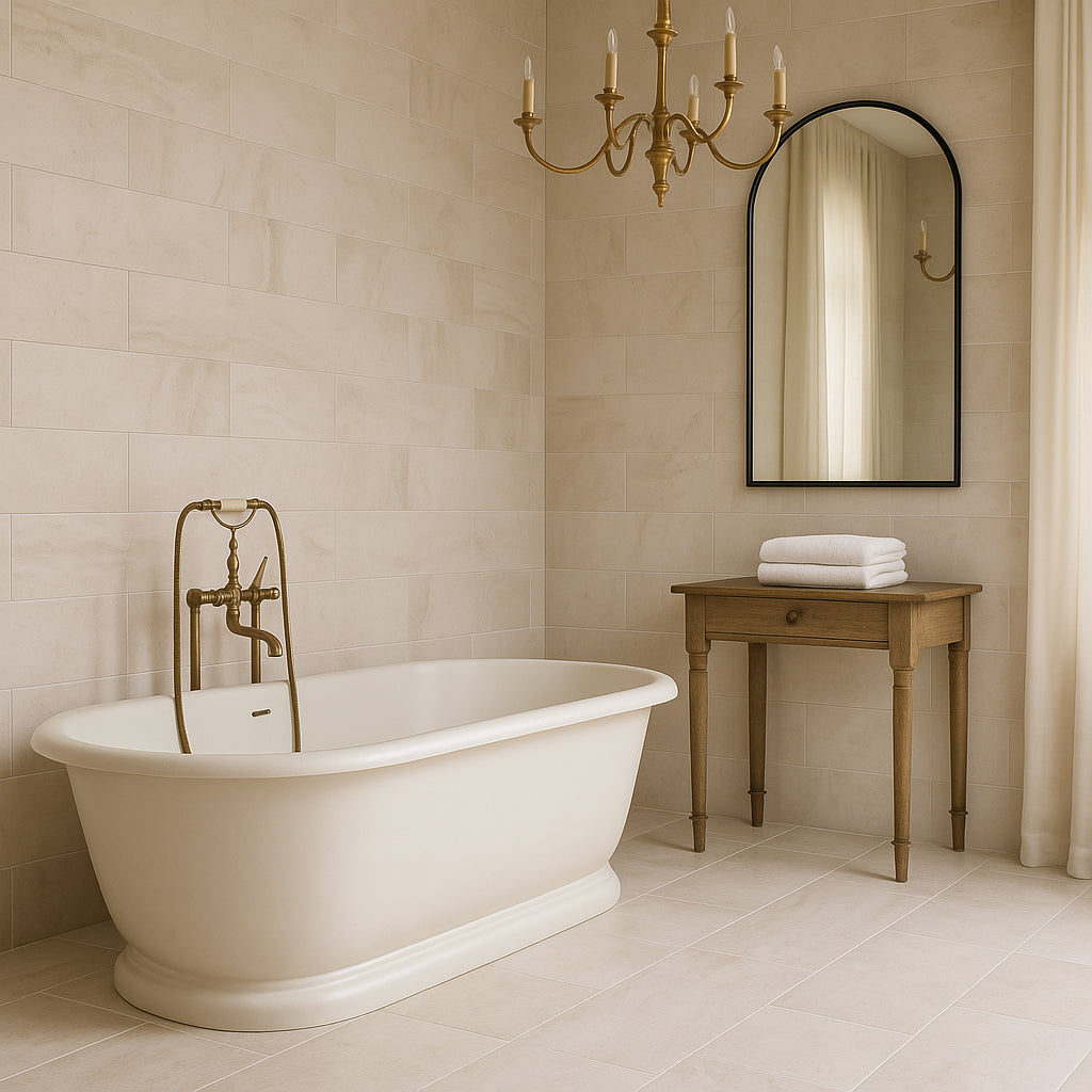 Castille Chastain Ivory Porcelain Tile 12 x 24 Matte Finish