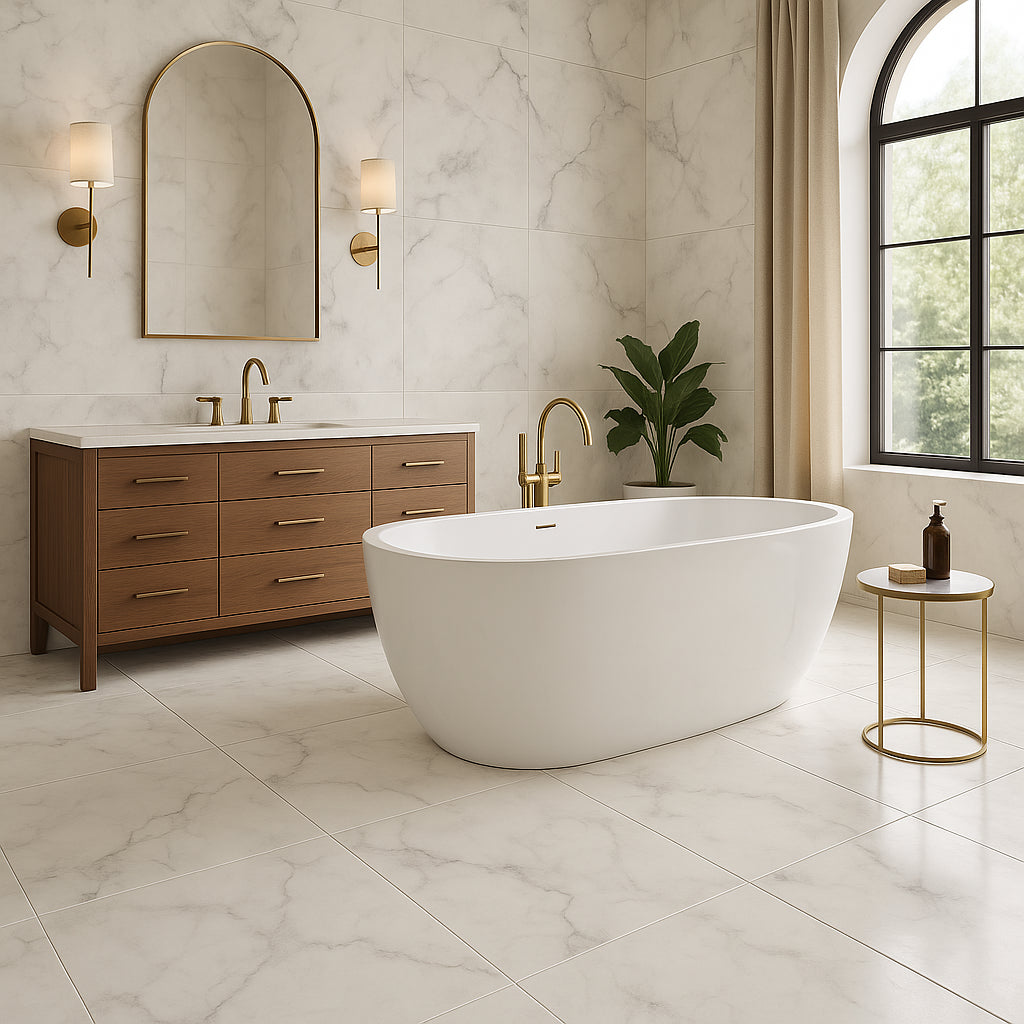 Montalcino Calista White Porcelain Tile 40 x 40