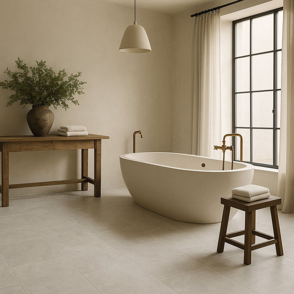 Castille Pietra Blanco Porcelain Paver - 24 x 36 White Matte Tile