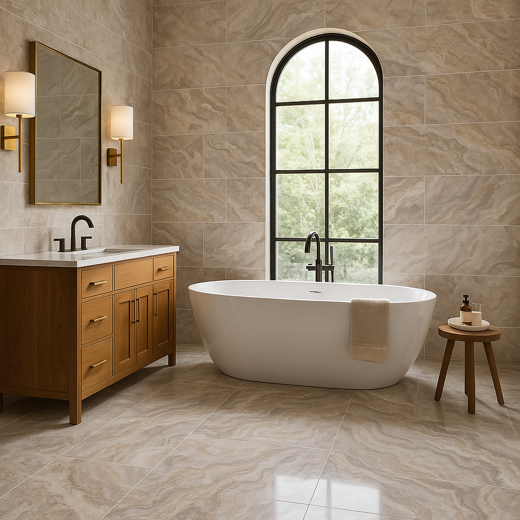 Pianetto Mylos Greige Polished Porcelain Tile - 30x60