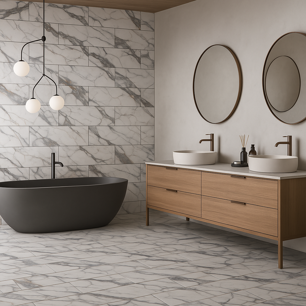 Montalcino Emilia Porcelain Tile - 12 x 24 Matte White