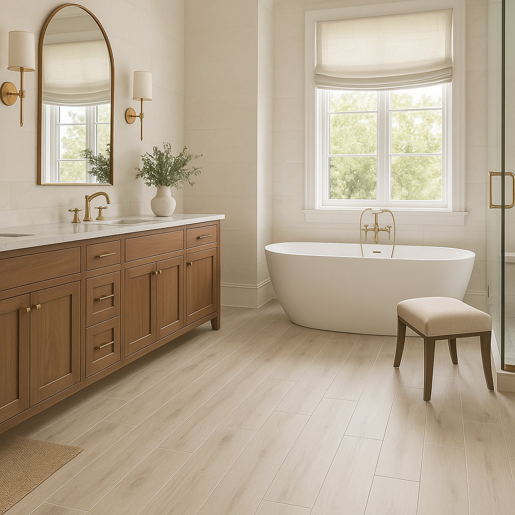 Ashford Meadow Blanco Porcelain Tile - 10 x 47, Matte Finish, Wood Look