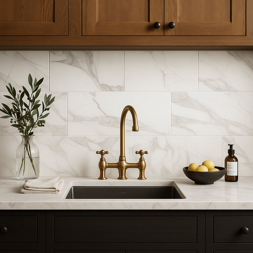 Montalcino Dimarmi Bianco II Porcelain Tile - 12 x 24 Matte Finish