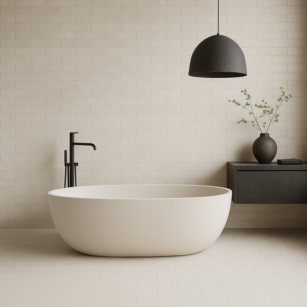 Moda Del Mar Limestone Ivory Porcelain Tile - 2 x 8