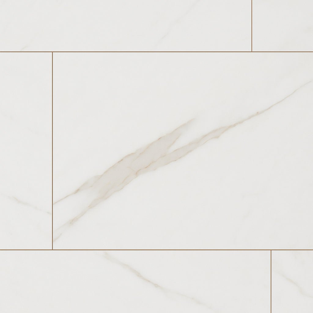 Pianetto Sienna Bianca Porcelain Tile - 24 x 48 Polished Marble Look