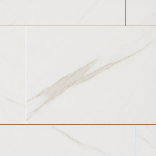 Pianetto Sienna Bianca Porcelain Tile - 24 x 48 Polished Marble Look