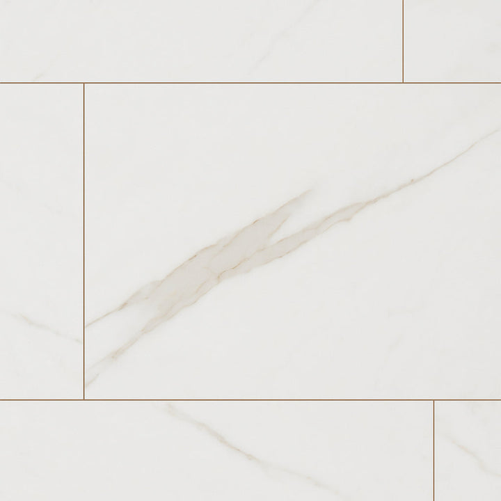 Pianetto Sienna Bianca Porcelain Tile - 24 x 48 Polished Marble Look