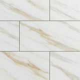 Montalcino Romana Bianca Porcelain Tile - 15 x 30, Matte Finish, Marble Look