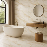 Montalcino Romana Bianca Porcelain Tile - 15 x 30, Matte Finish, Marble Look