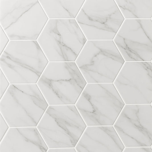 Adessi Arina Bianco Porcelain Tile - 11 x 13 Marble Look