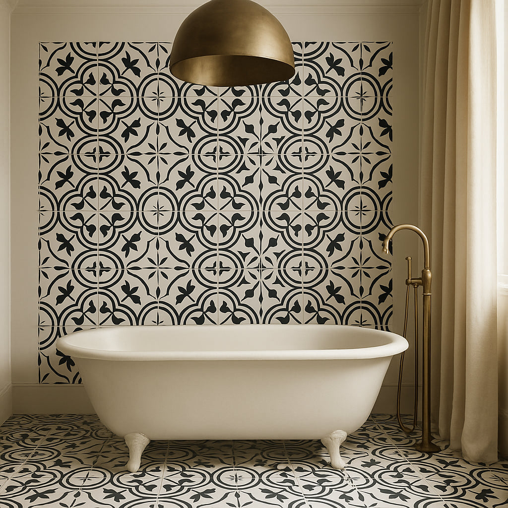 Adessi Bayona Deco II Matte Porcelain Tile - 8x8 Patterned Tile