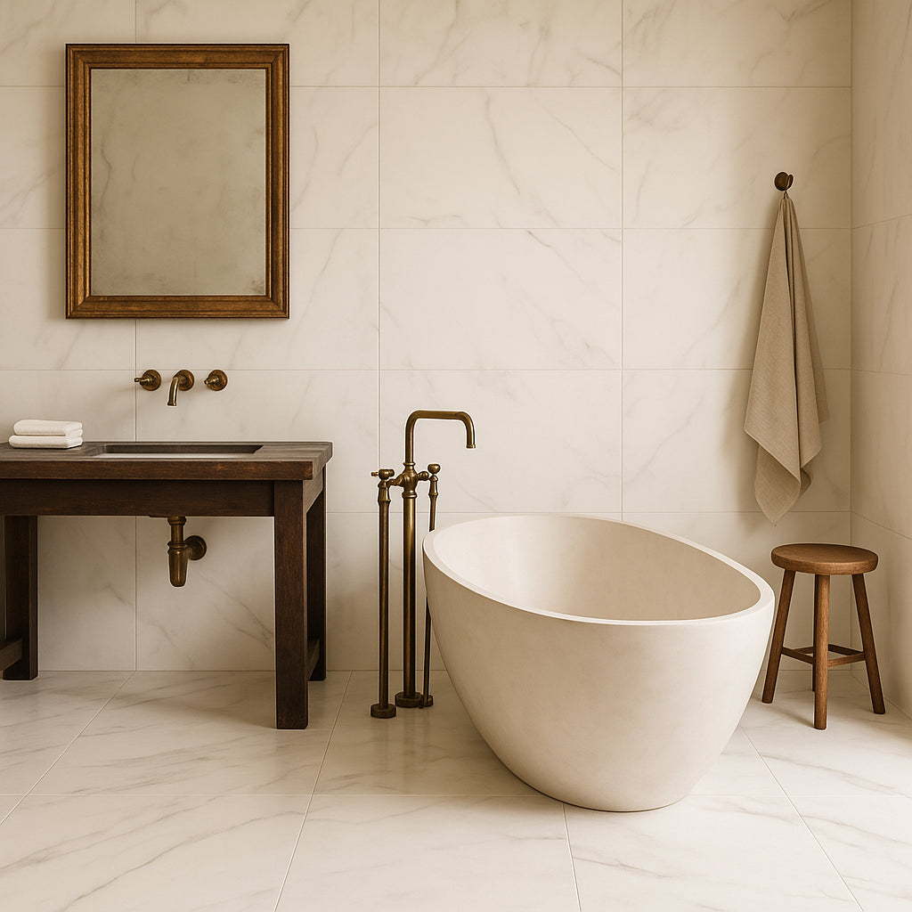 San Giorgio Andover White Polished Porcelain Tile 24 x 48