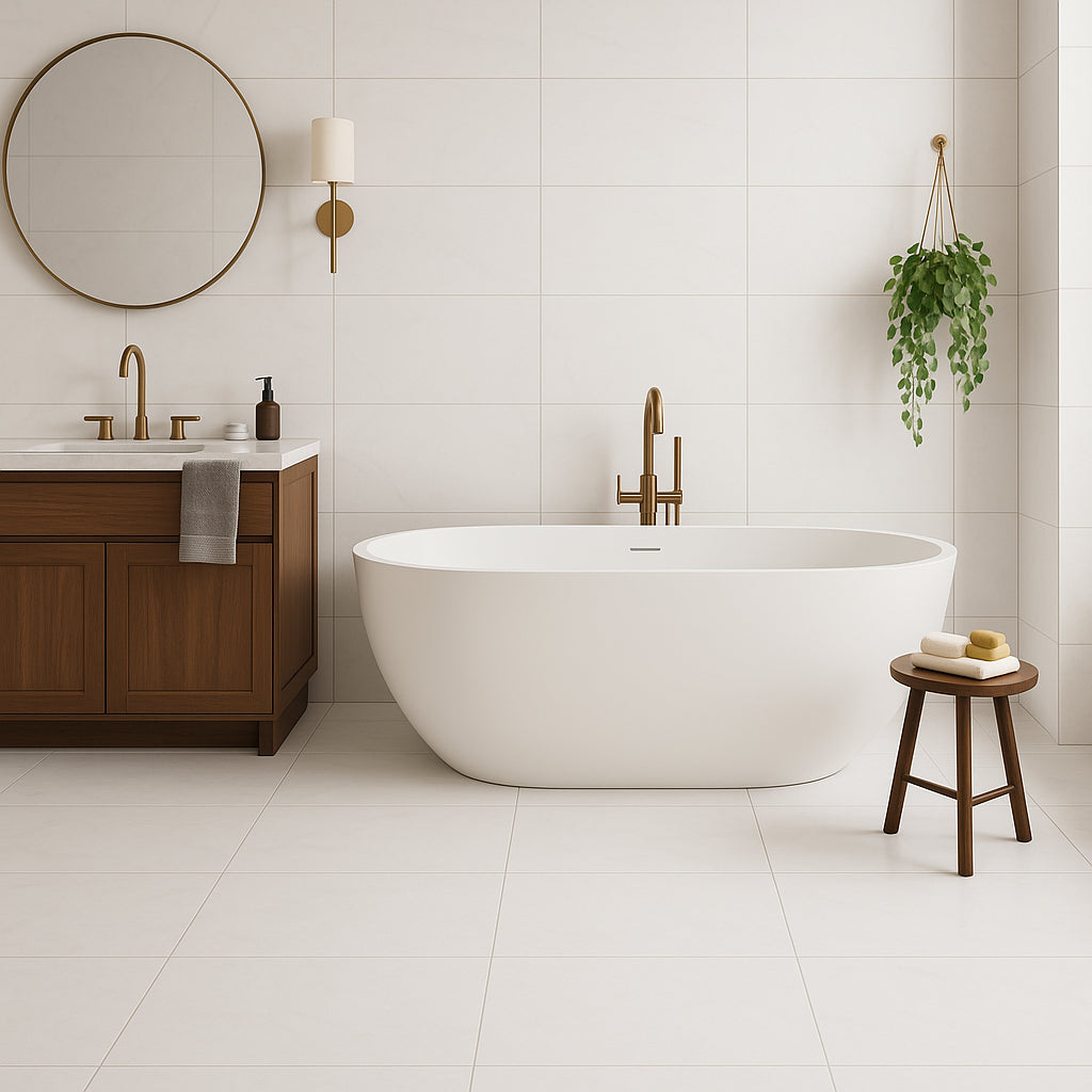 Montalcino Andover White Porcelain Tile 24 x 48 Matte Finish