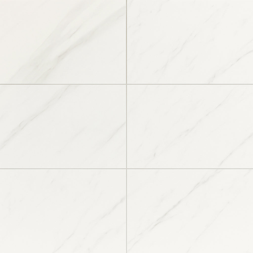 Castille Tauleto Bianco Matte Porcelain Tile - 12 x 24