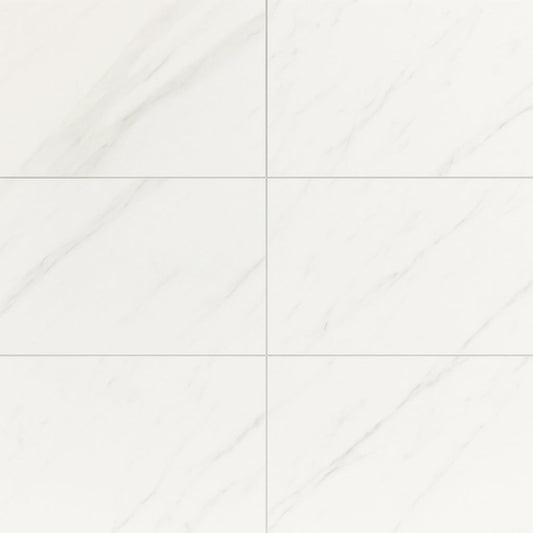 Castille Tauleto Bianco Matte Porcelain Tile - 12 x 24