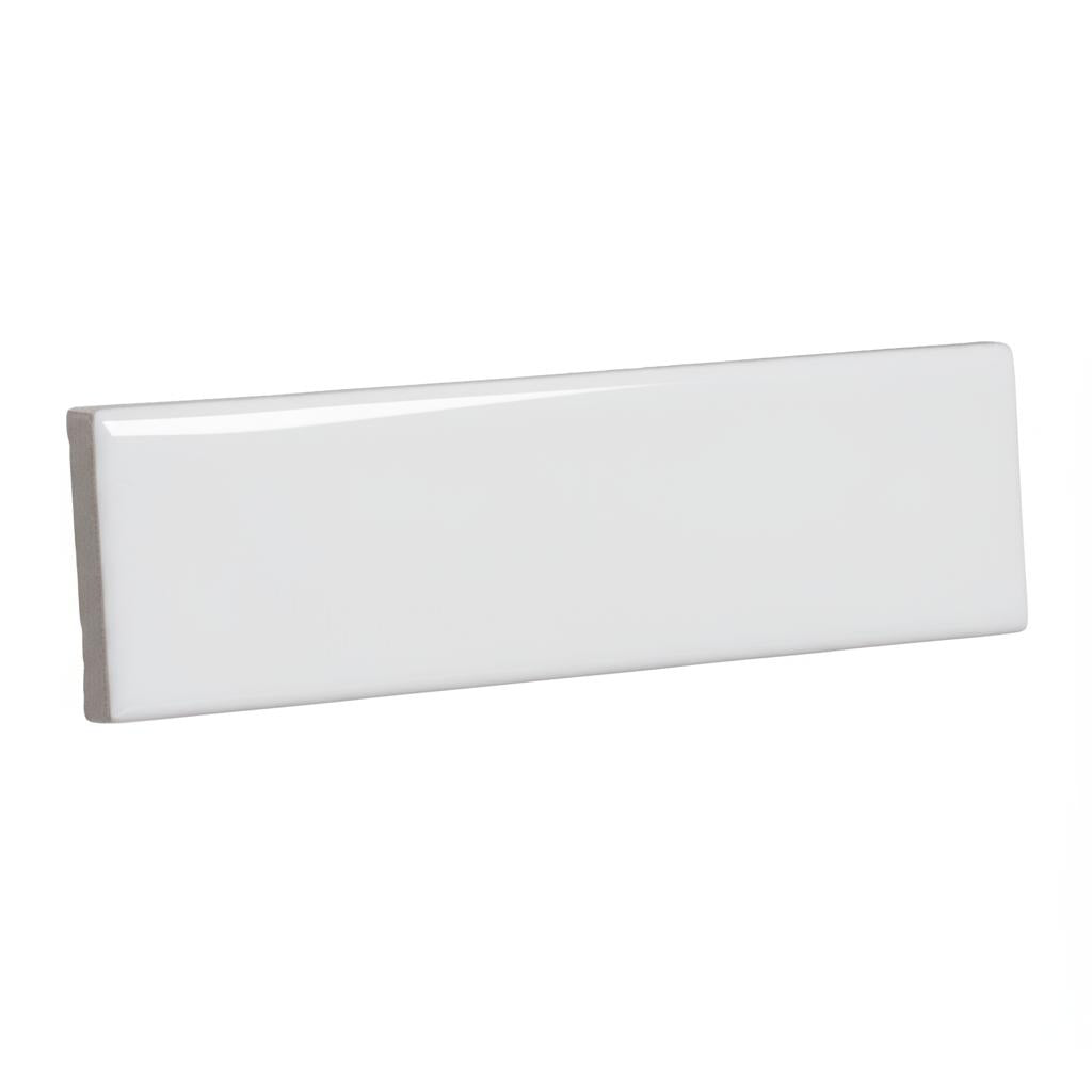 Festival Bright White Ice Ceramic Bullnose Tile - 2 x 6