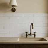 Festival Bright White Ice Ceramic Bullnose Tile - 2 x 6