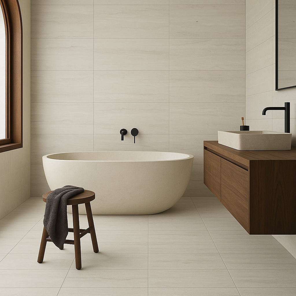 Forum Ivory Porcelain Tile - 12 x 24 Matte Finish