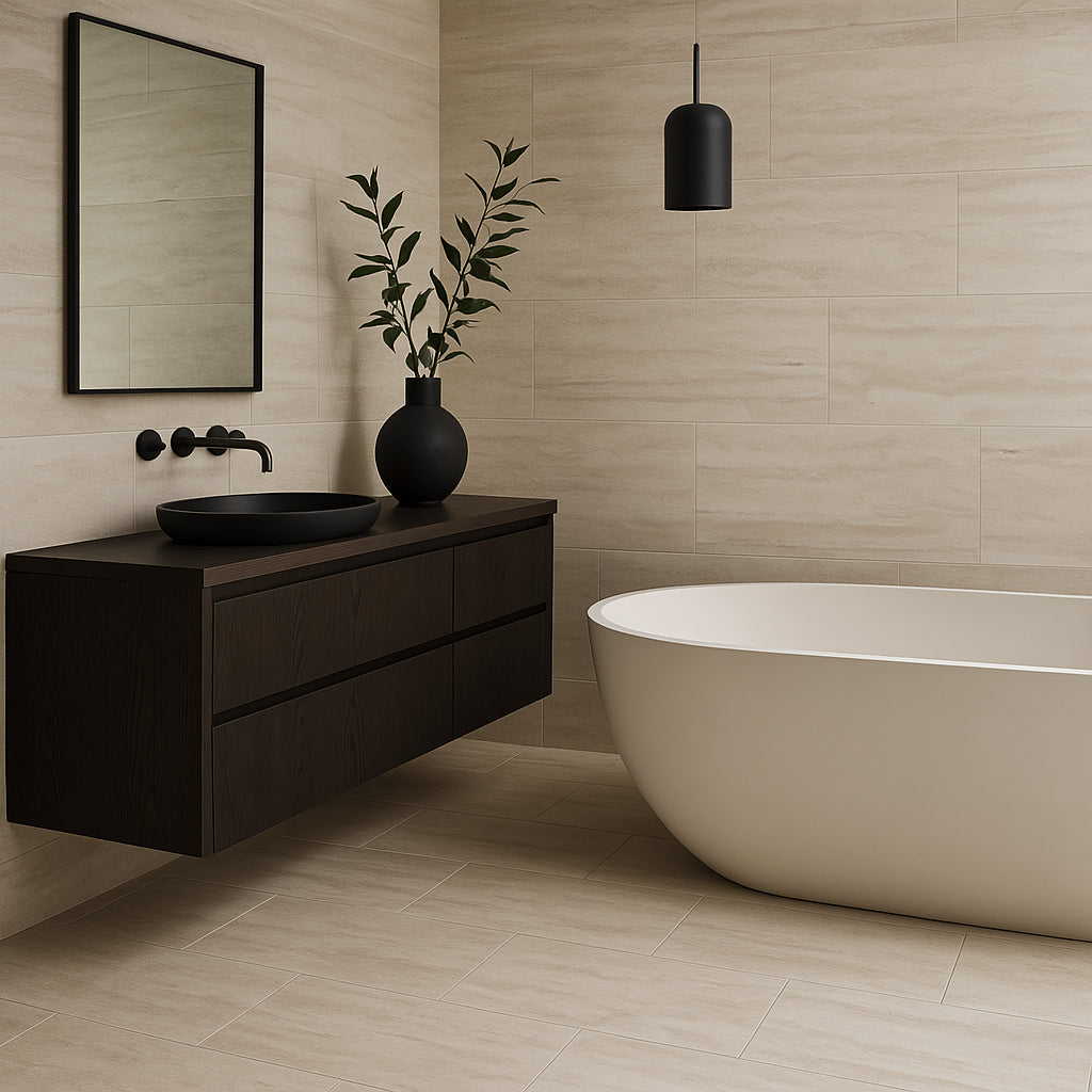 Travertini Bianco Porcelain Tile - 12 x 24 Matte Finish
