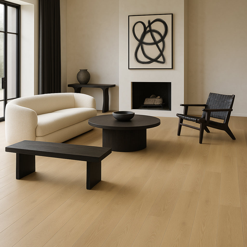 CALI Aqua Tough Premium Laguna Sand Vinyl Plank Flooring - 22-mil Wear Layer, Waterproof, 23.77 sq ft Carton