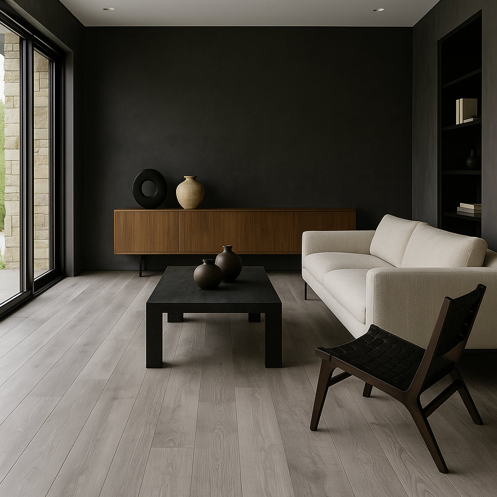 CALI Aqua Tough Gray Ash Waterproof Luxury Vinyl Plank Flooring - 23.77 sq ft Carton, 20-mil Wear Layer, Easy Installation