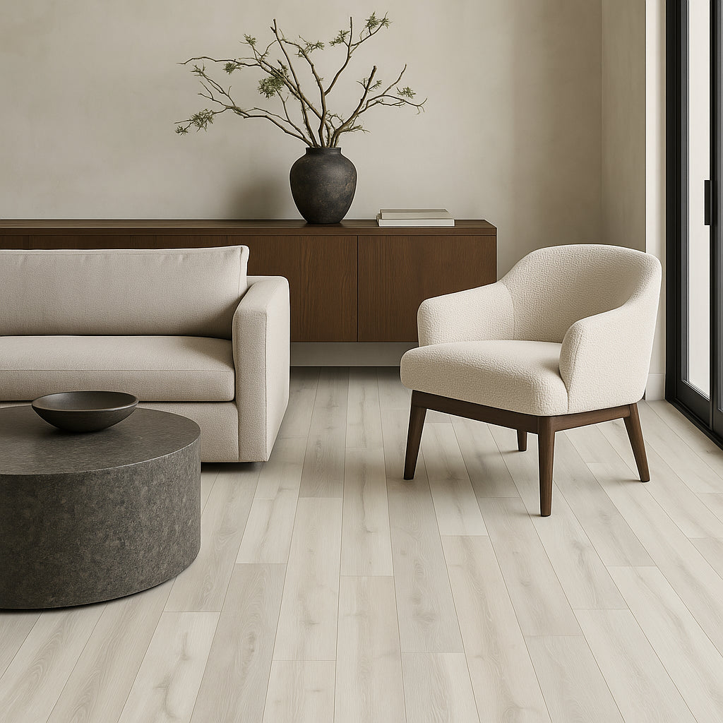 CALI Vinyl Pro White Aspen Waterproof Luxury Vinyl Plank Flooring Sample