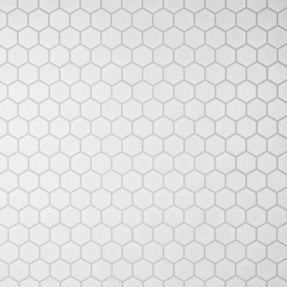 Merola Tile Metro Hex 2 in. Matte White Porcelain Mosaic Tile, 10-1/2 in. x 11 in. x 6 mm Sheet (8.21 sq. ft./Case)
