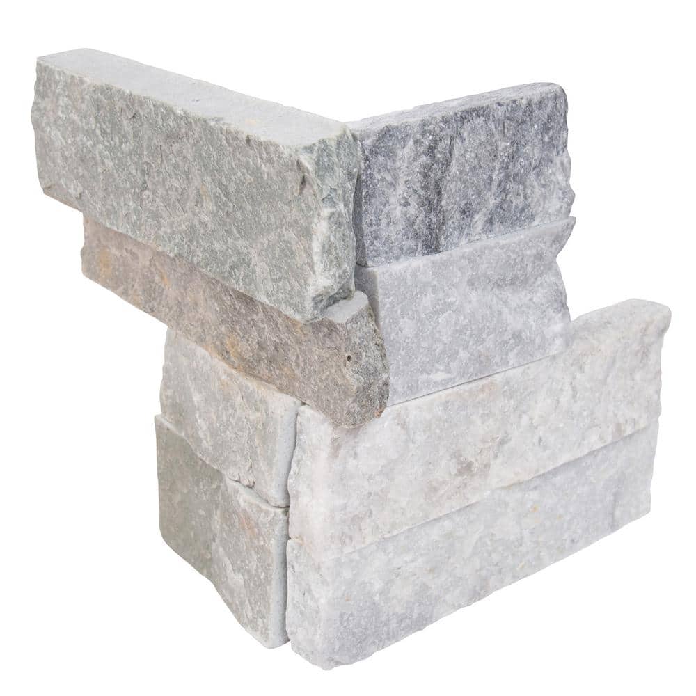 MSI Alaska Gray Ledger Corner 6 in. x 6 in. x 6 in. Natural Marble Wall Tile (2.5 sq. ft. / Case)