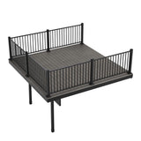 FORTRESS Apex Attached 12 ft. x 12 ft. Alaskan Driftwood PVC Deck Kit with Steel Framing and Aluminum Railing