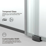 Unbranded 60 in. W x 76 in. H Sliding Frameless Shower Door in Matte Black Finish with Clear Glass