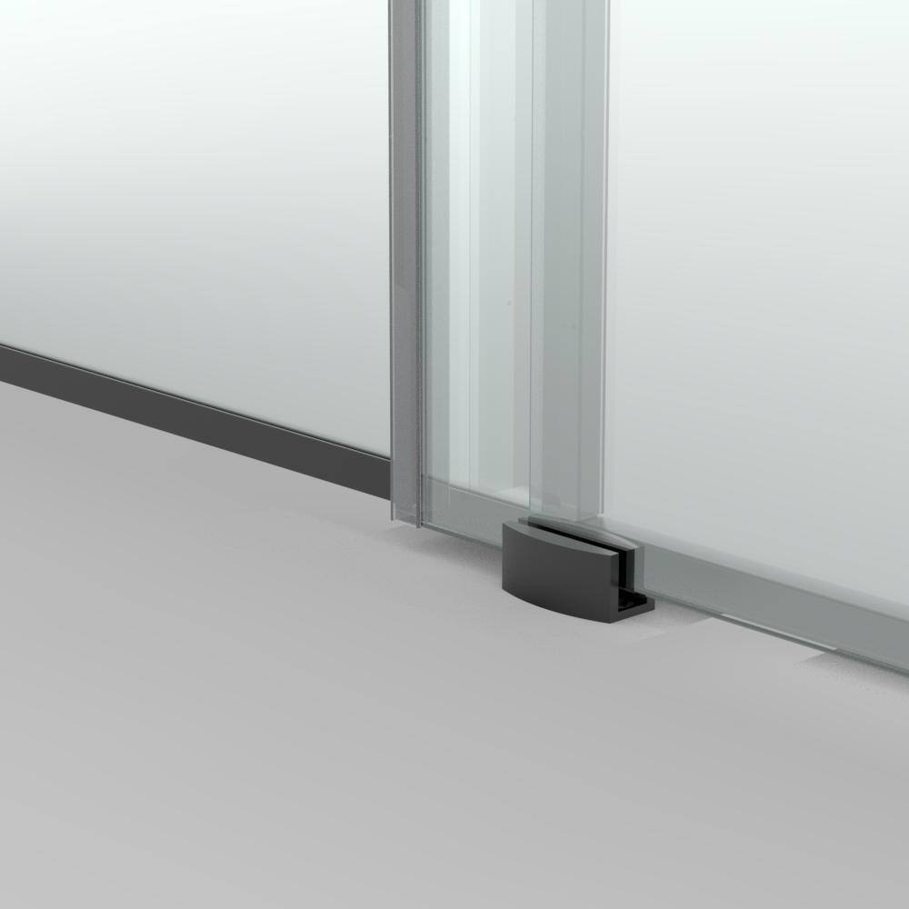 Unbranded 60 in. W x 76 in. H Sliding Frameless Shower Door in Matte Black Finish with Clear Glass