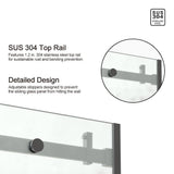Unbranded 60 in. W x 76 in. H Sliding Frameless Shower Door in Matte Black Finish with Clear Glass