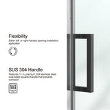 Unbranded 60 in. W x 76 in. H Sliding Frameless Shower Door in Matte Black Finish with Clear Glass