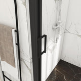 60 in. W x 70 in. H Sliding Semi-Frameless Shower Door in Matte Black Finish with Clear Glass