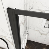 60 in. W x 70 in. H Sliding Semi-Frameless Shower Door in Matte Black Finish with Clear Glass
