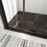 60 in. W x 70 in. H Sliding Semi-Frameless Shower Door in Matte Black Finish with Clear Glass