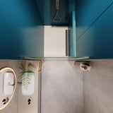 Unbranded 24 in. W x 72 in. H Pivot Semi-Frameless Shower Door in Chrome Finish with Clear Tempered Glass