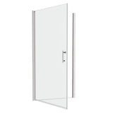 Unbranded 24 in. W x 72 in. H Pivot Semi-Frameless Shower Door in Chrome Finish with Clear Tempered Glass
