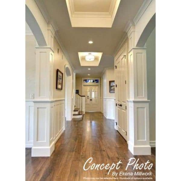 Ekena Millwork 2-1/4 in. x 94-1/2 in. x 3 in. Unfinished Wood Alder Bedford Carved Crown Moulding