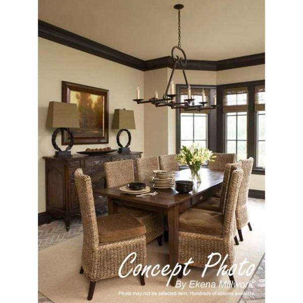 Ekena Millwork 5 in. x 94-1/2 in. x 4-1/2 in. Unfinished Wood Alder Acanthus Leaf Carved Crown Moulding