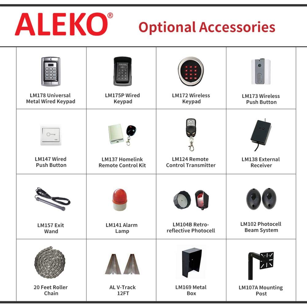 ALEKO AC2700 Automatic Sliding Gate Opener For Sliding Gates Up to 40 ft. Long and 2700 lbs. Upgraded 2024