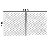 ALEKO 4 ft. x 50 ft. - 11.5 AW Gauge Galvanized Steel Chain Link Fence - Complete Kit