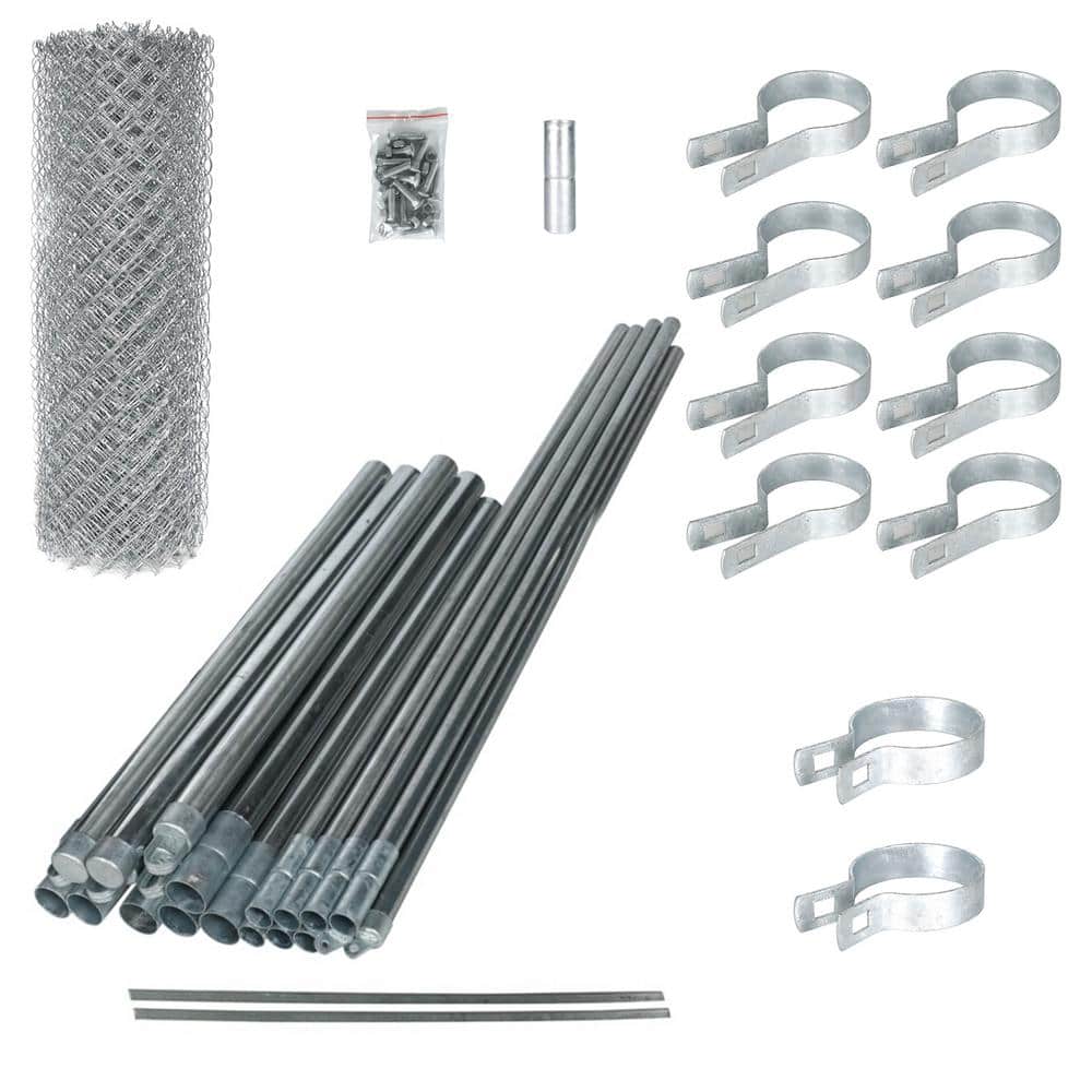 ALEKO Galvanized Steel Chain Link Fence - Complete Kit - 5 x 50 ft. 11.5 AW Gauge