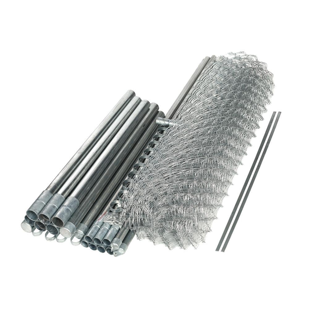 ALEKO Galvanized Steel Chain Link Fence-Complete Kit 4 ft. x 50 ft. 12.5 AW Gauge