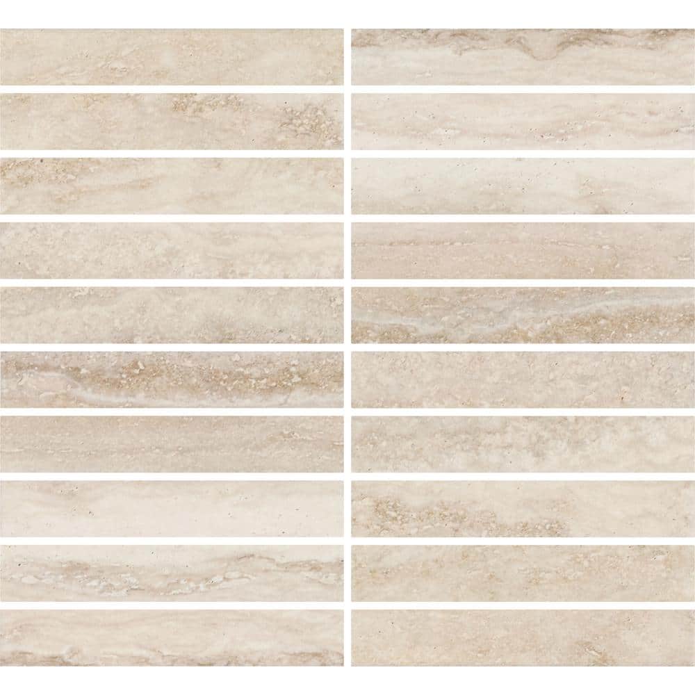 Daltile Calligo Almond 12 in. x 10 in. Glazed Ceramic Stacked Mosaic Tile (8.3 sq. ft./case)